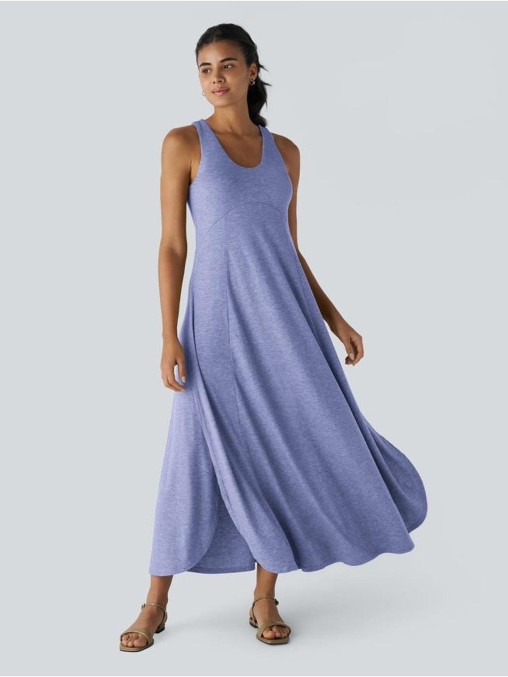 NWT! Halara U Neck Flowy Maxi Casual Tank Dress